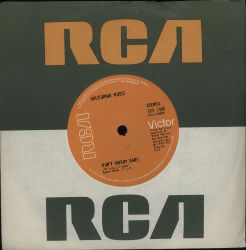 California Music Don't Worry Baby - Promo 7" vinyl single (7 inch record / 45) UK CMK07DO674204