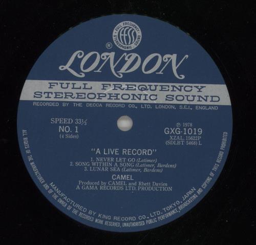 Camel A Live Record + Obi 2-LP vinyl record set (Double LP Album) Japanese C-L2LAL166868