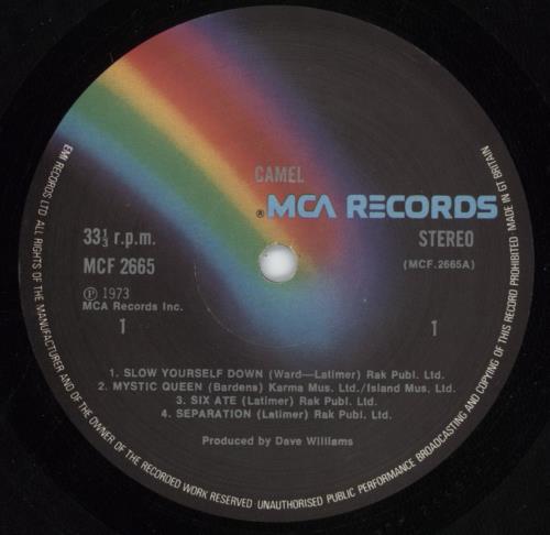 Camel Camel - VG vinyl LP album (LP record) UK C-LLPCA875609