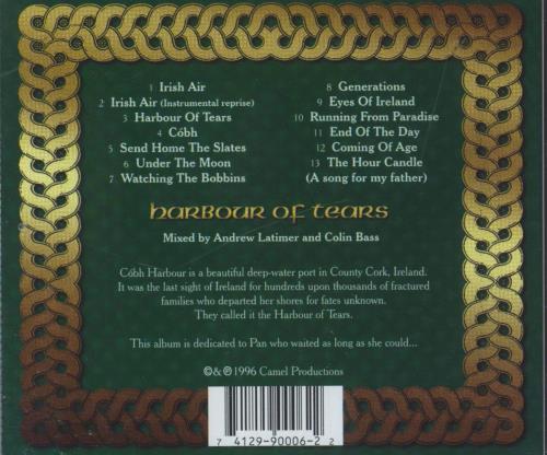 Camel Harbour Of Tears CD album (CDLP) UK C-LCDHA822928