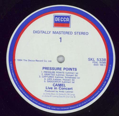 Camel Pressure Points vinyl LP album (LP record) UK C-LLPPR334734