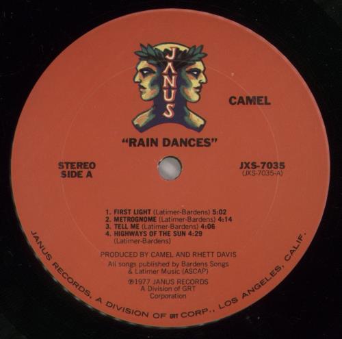 Camel Rain Dances vinyl LP album (LP record) US C-LLPRA582133
