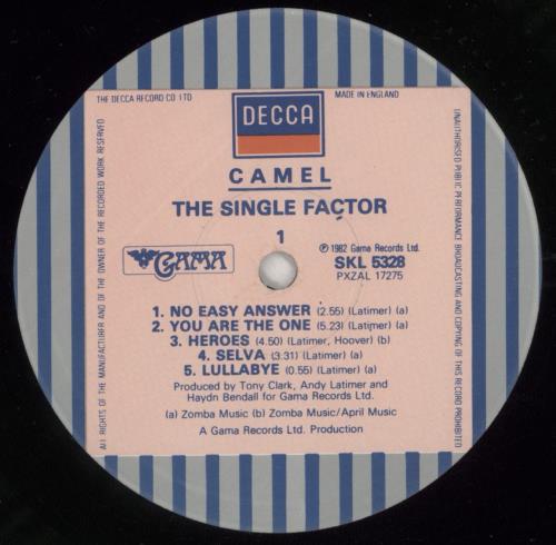 Camel The Single Factor vinyl LP album (LP record) UK C-LLPTH332305
