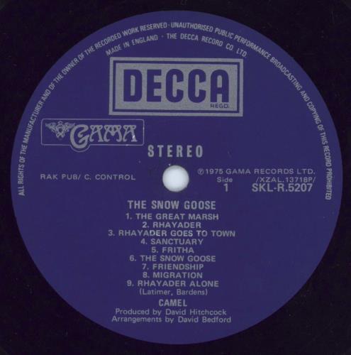 Camel The Snow Goose - 1st + Insert & Photo vinyl LP album (LP record) UK C-LLPTH803637