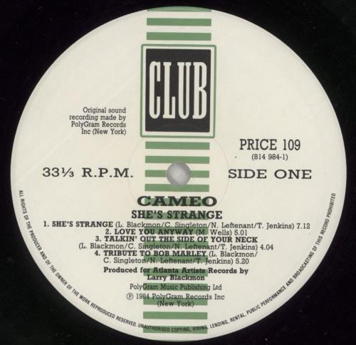 Cameo She's Strange vinyl LP album (LP record) US CMOLPSH190159