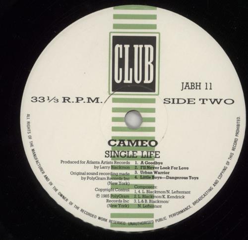 Cameo Single Life - 1st vinyl LP album (LP record) UK CMOLPSI880947