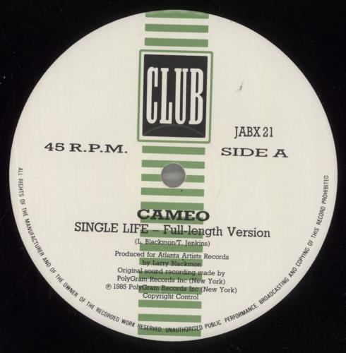 Cameo Single Life 12" vinyl single (12 inch record / Maxi-single) UK CMO12SI116065
