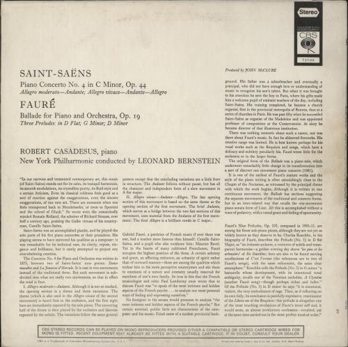 Camille Saint-Sans Concerto No. 4 For Piano And Orchestra / Ballade For Piano And Orchestra / Three Preludes vinyl LP album (LP record) UK UCVLPCO877844