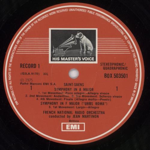 Camille Saint-Sa�ns The 5 Symphonies 3-LP vinyl record set (Triple LP Album) UK UCV3LTH540527