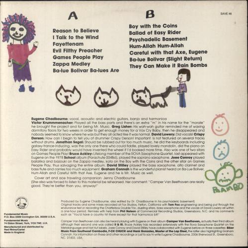 Camper Van Beethoven Camper Van Chadbourne vinyl LP album (LP record) UK CVBLPCA301929