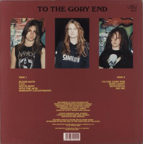 Cancer To The Gory End vinyl LP album (LP record) UK E0NLPTO859901