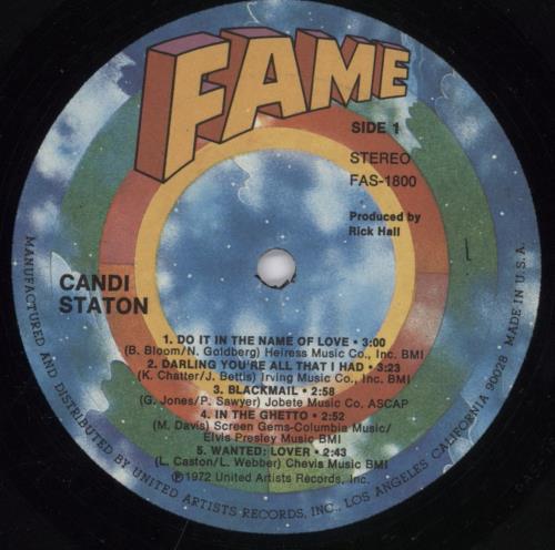 Candi Staton Candi Staton vinyl LP album (LP record) US NDSLPCA595856