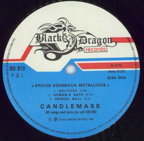 Candlemass Epicus Doomicus Metallicus vinyl LP album (LP record) French CNDLPEP525610