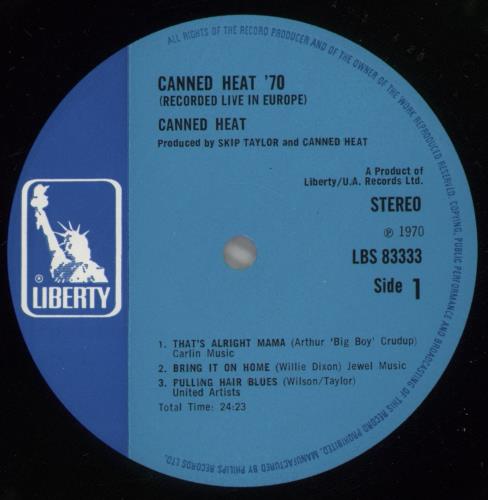 Canned Heat Canned Heat '70 Concert vinyl LP album (LP record) UK CNHLPCA330453
