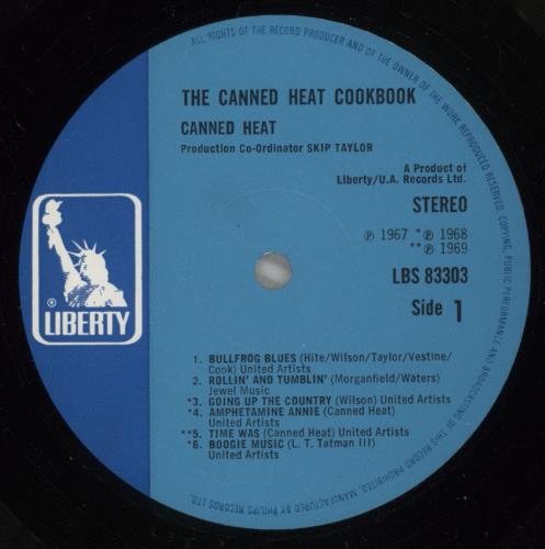 Canned Heat Canned Heat Cook Book - VG Sleeve vinyl LP album (LP record) UK CNHLPCA880681