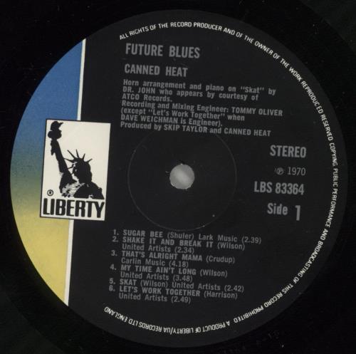 Canned Heat Future Blues vinyl LP album (LP record) UK CNHLPFU726843