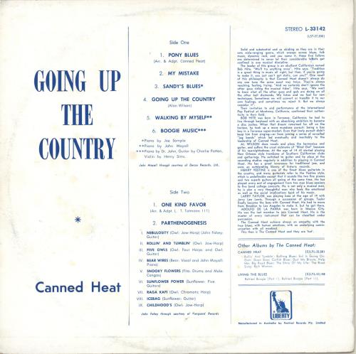 Canned Heat Going Up Country vinyl LP album (LP record) Australian CNHLPGO687791
