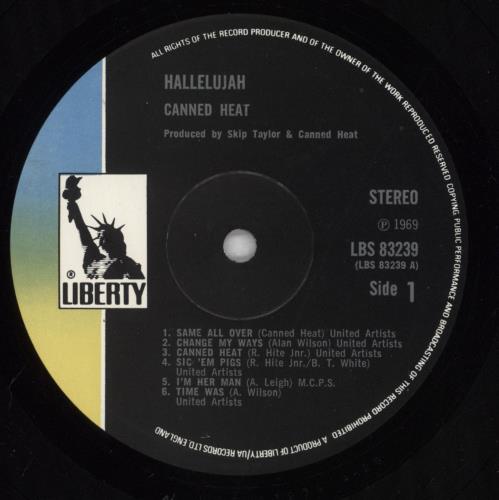 Canned Heat Hallelujah - 2nd vinyl LP album (LP record) UK CNHLPHA828824