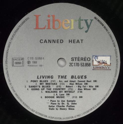 Canned Heat Living The Blues 2-LP vinyl record set (Double LP Album) French CNH2LLI858102