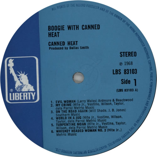 Canned Heat Boogie With Canned Heat 1st UK vinyl LP album (LP record
