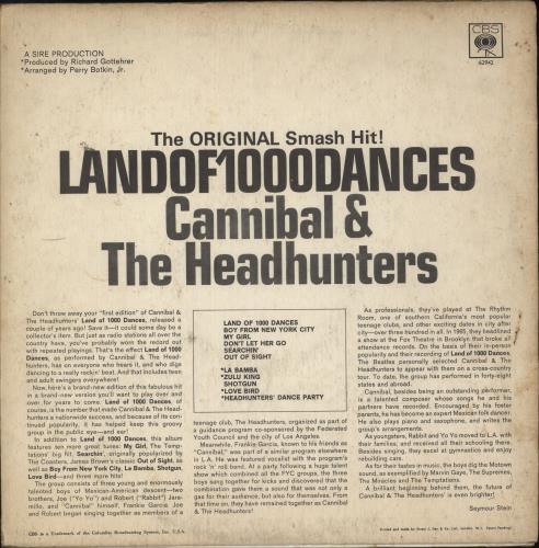 Cannibal & The Headhunters Land Of 1000 Dances - VG vinyl LP album (LP record) UK HEQLPLA871927