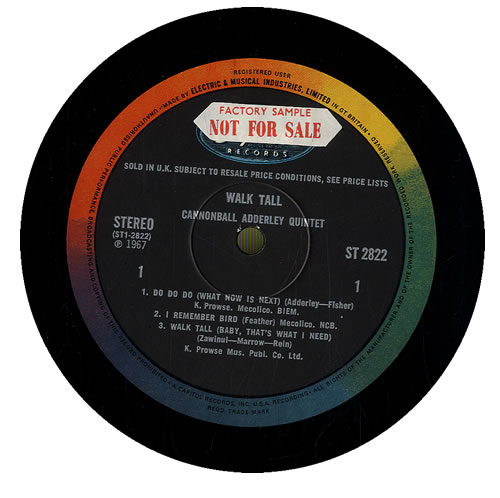 Cannonball Adderley 74 Miles Away - Factory Sample vinyl LP album (LP record) UK ERLLPMI564544