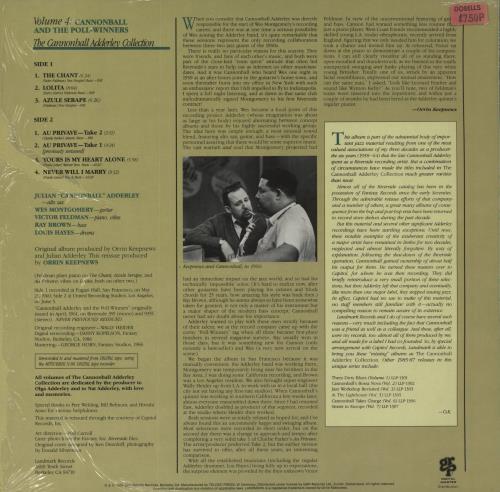 Cannonball Adderley Cannonball Adderley And The Poll-Winners Vol. 4 vinyl LP album (LP record) German ERLLPCA468343
