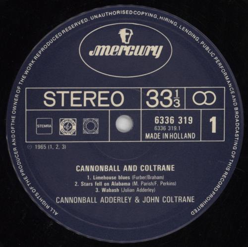Cannonball Adderley Cannonball And Coltrane vinyl LP album (LP record) Dutch ERLLPCA585243