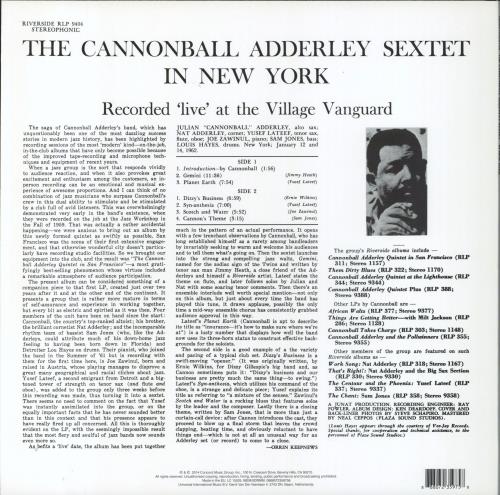 Cannonball Adderley In New York vinyl LP album (LP record) Dutch ERLLPIN794787