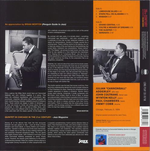 Cannonball Adderley Quintet In Chicago - Blue Vinyl vinyl LP album (LP record) UK ERLLPQU832248