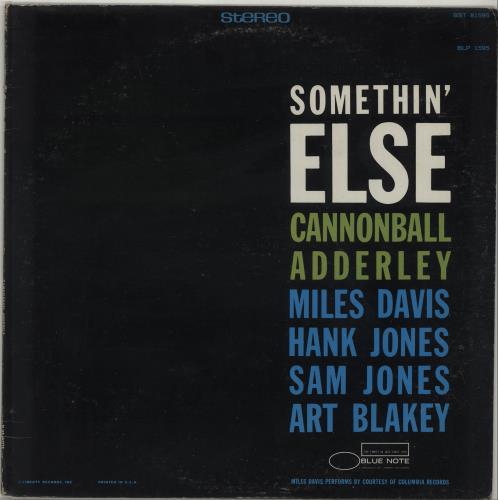 Cannonball Adderley Somethin' Else vinyl LP album (LP record) US ERLLPSO675293