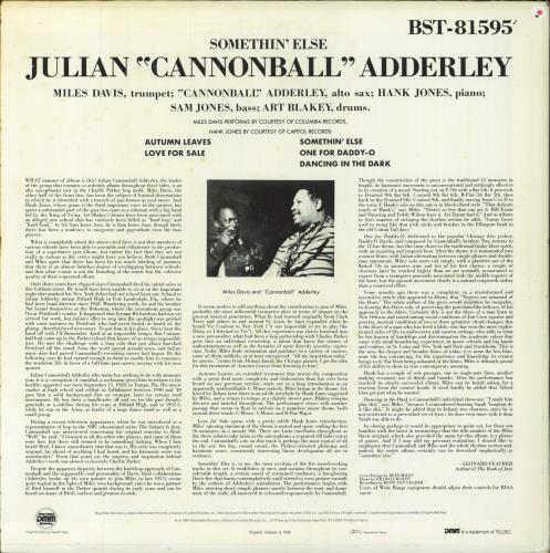 Cannonball Adderley Somethin' Else vinyl LP album (LP record) French ERLLPSO797061
