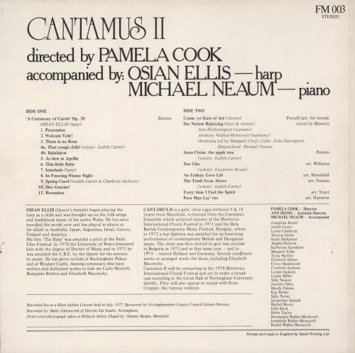 Cantamus II Cantamus II vinyl LP album (LP record) UK -CQLPCA887403