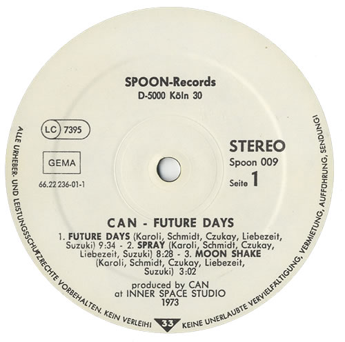 Can Future Days vinyl LP album (LP record) German C+NLPFU440195