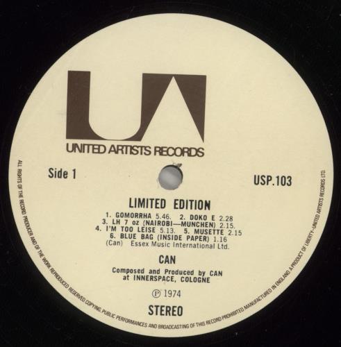 Can Limited Edition - VG vinyl LP album (LP record) UK C+NLPLI579675