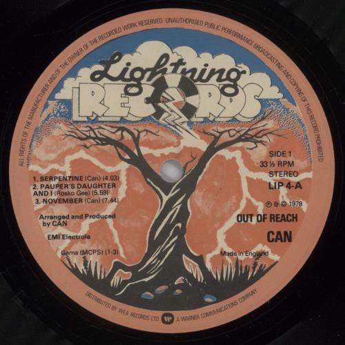 Can Out Of Reach vinyl LP album (LP record) UK C+NLPOU567617