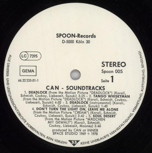 Can Soundtracks vinyl LP album (LP record) German C+NLPSO310322
