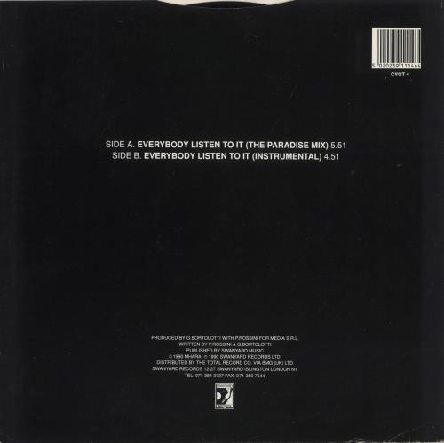 Cappella Everybody Listen To It 12" vinyl single (12 inch record / Maxi-single) UK CPL12EV105036