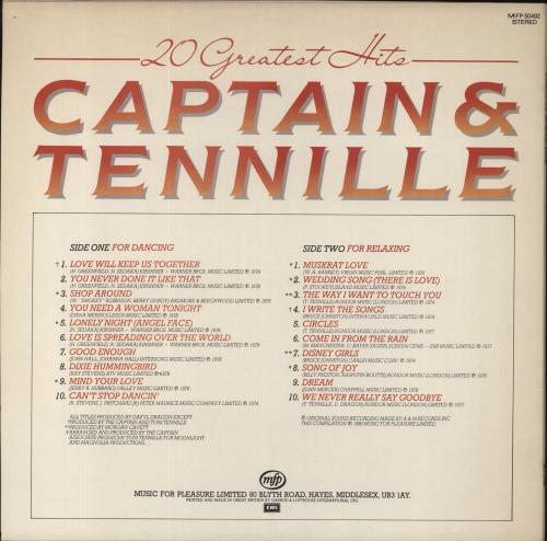 Captain & Tennille 20 Greatest Hits vinyl LP album (LP record) UK C&TLPGR573831