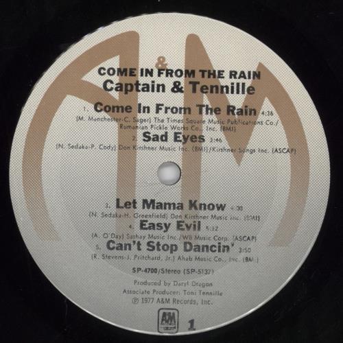 Captain & Tennille Come In From The Rain - Open Hype Stickered Shrink + Poster vinyl LP album (LP record) US C&TLPCO817523