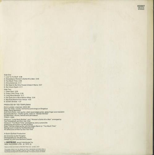 Captain Beefheart & Magic Band Clear Spot - EX vinyl LP album (LP record) UK CPTLPCL794151