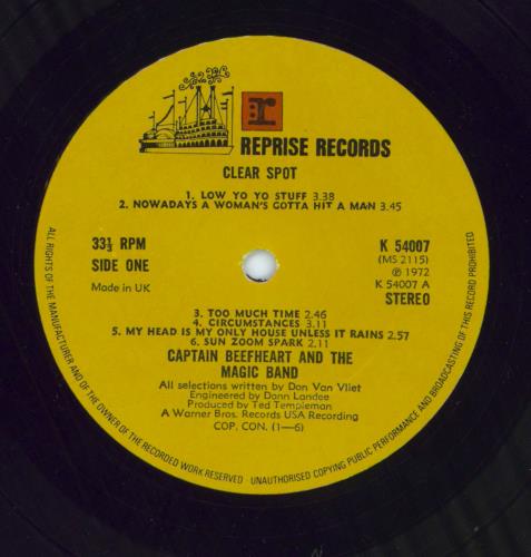 Captain Beefheart & Magic Band Clear Spot - EX vinyl LP album (LP record) UK CPTLPCL794151