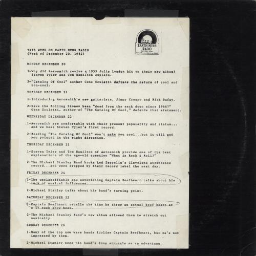 Captain Beefheart & Magic Band Earth News Radio Show vinyl LP album (LP record) US CPTLPEA868243