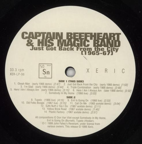 Captain Beefheart & Magic Band Grow Fins Vol. I: Just Got Back From The City / Electricity 2-LP vinyl record set (Double LP Album) US CPT2LGR868237