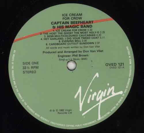 Captain Beefheart & Magic Band Ice Cream For Crow vinyl LP album (LP record) UK CPTLPIC541734