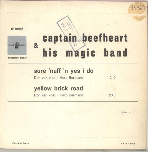 Captain Beefheart & Magic Band Sure 'Nuff 'N Yes I Do 7" vinyl single (7 inch record / 45) French CPT07SU697415