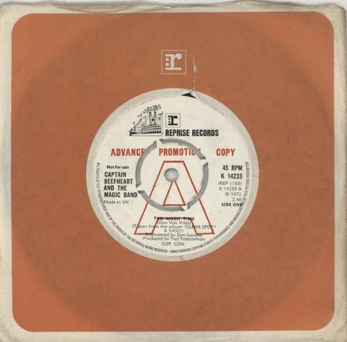 Captain Beefheart & Magic Band Too Much Time 7" vinyl single (7 inch record / 45) UK CPT07TO115971