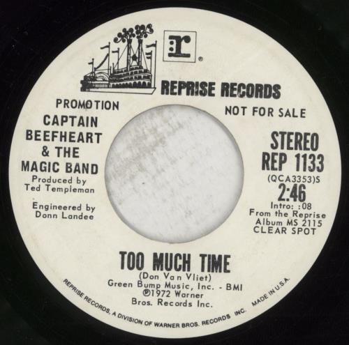 Captain Beefheart & Magic Band Too Much Time 7" vinyl single (7 inch record / 45) US CPT07TO96005