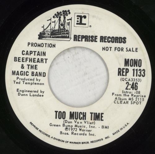 Captain Beefheart & Magic Band Too Much Time 7" vinyl single (7 inch record / 45) US CPT07TO96005