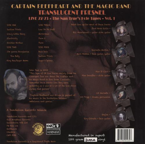 Captain Beefheart & Magic Band Translucent Fresnel Live 72/73 2-LP vinyl record set (Double LP Album) UK CPT2LTR646951
